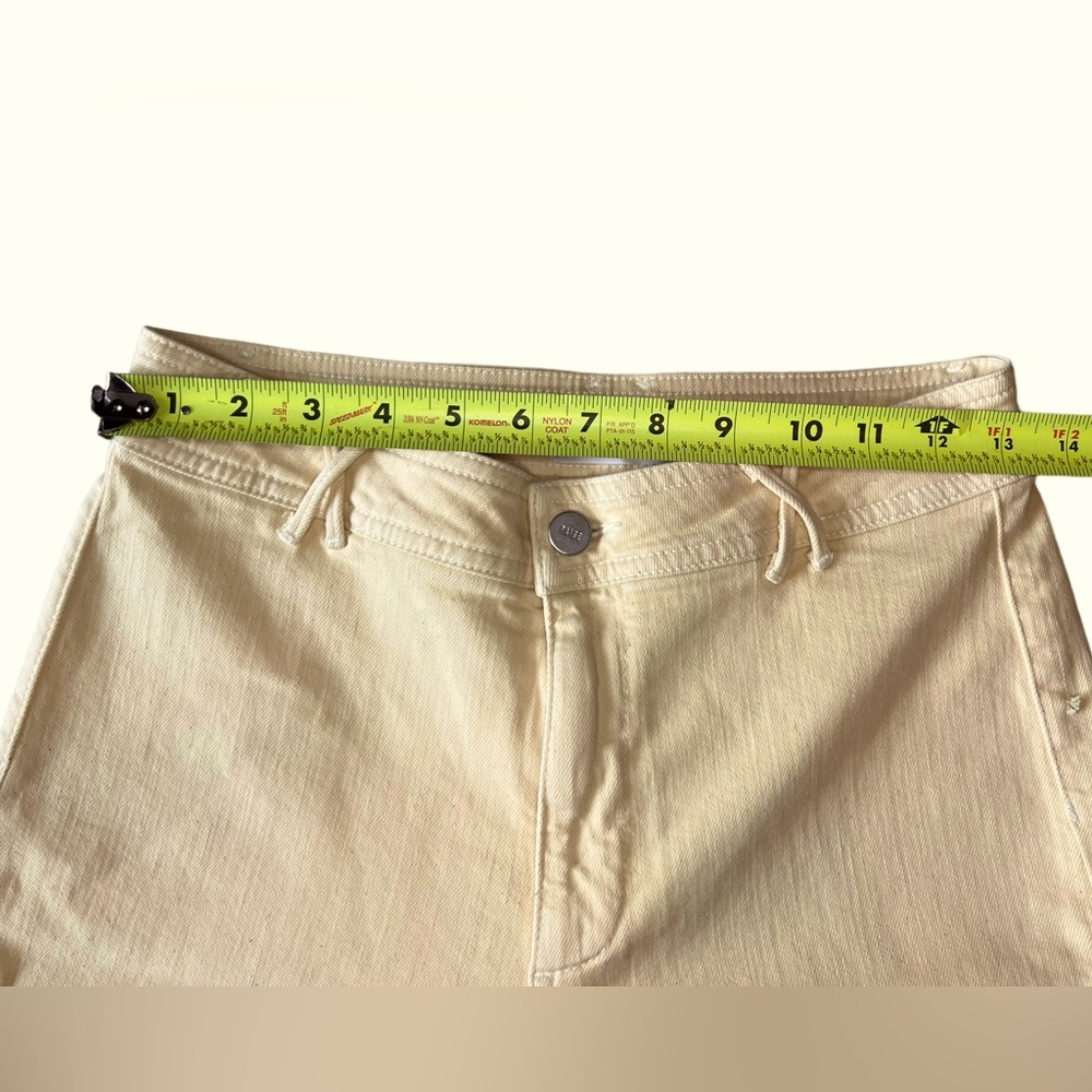 PAIGE Nellie Wide Leg Culotte Jeans in Light Yellow Size 27 - Picture 12 of 16
